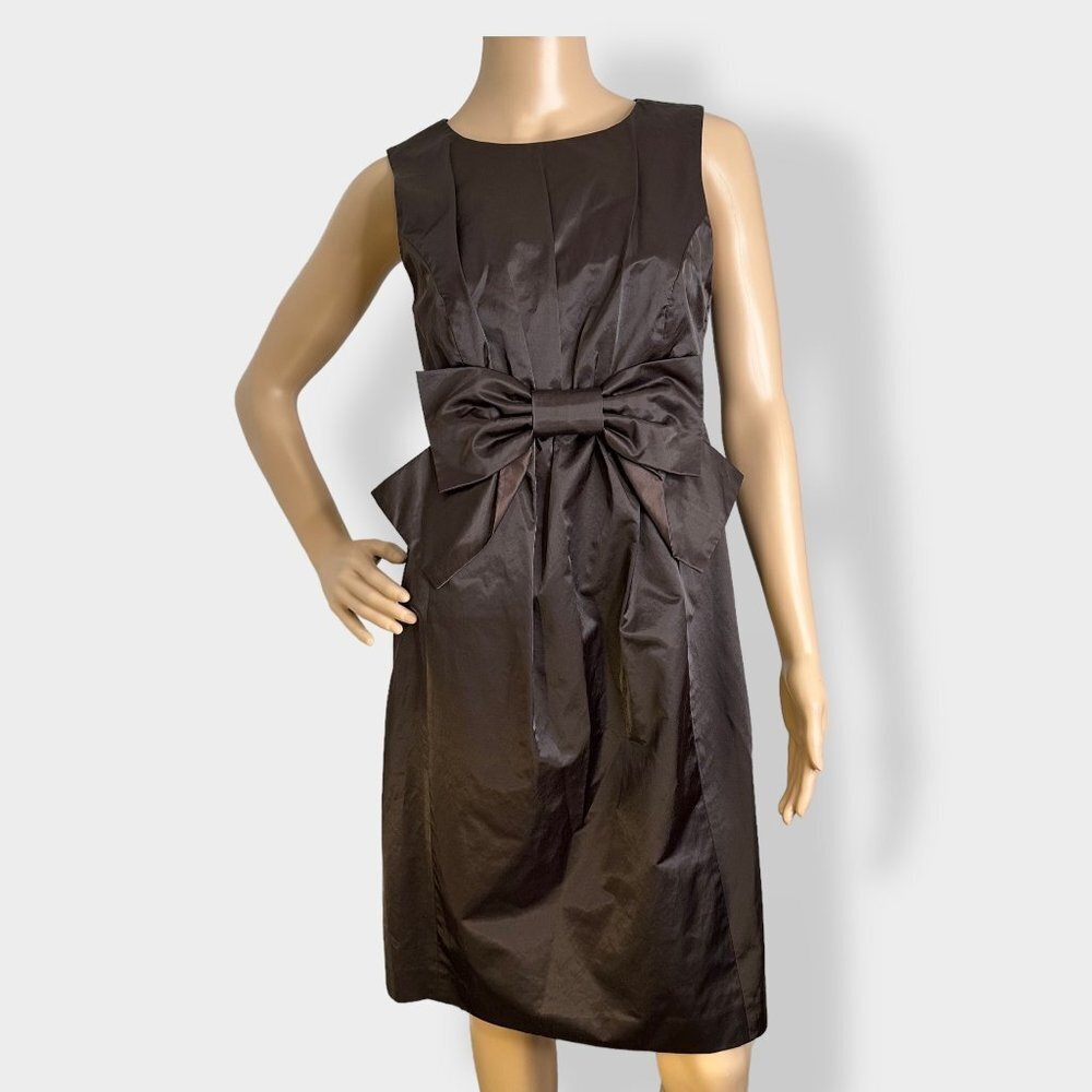 Orla‎ Kiely Brown Sleeveless Bow Dress